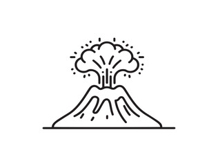 Volcano eruption icon in bold outline vector style