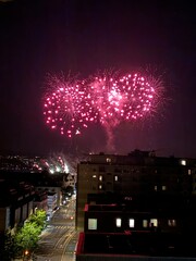 fireworks in the city