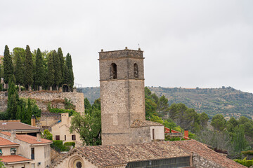 Exploring the historical charm of Brihuega with its iconic bell tower and picturesque landscape in...