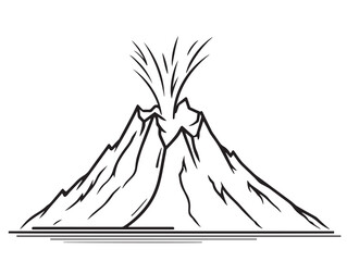 Exploding volcano icon in minimal clean format