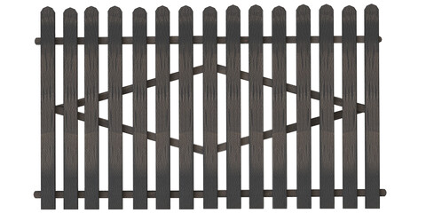 Decorative wooden fence with diamond pattern