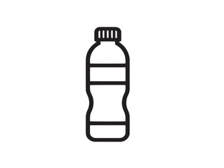 Plastic water bottle icon with clean line style