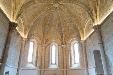 Exploring the stunning interior architecture of a historical building in Brihuega, Guadalajara,...
