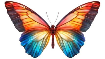 Vibrant Colorful Butterfly Illustration With Intricate Wing Detail And Symmetrical Design