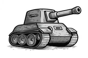 Detailed illustration of a military tank.