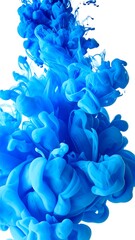 Obraz premium Vibrant blue ink swirling in water