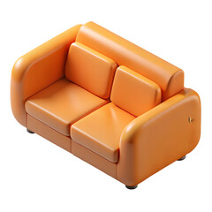 3d sofa on transparent background