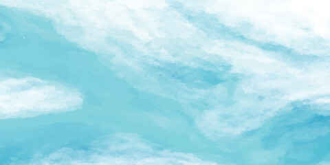 Dreamy Soft Blue Watercolor Sky and Cloud Background with Hand-Painted Light Airy Brush Strokes – Ideal for Elegant Posters, Web Banners & Invitations