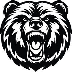 Obraz premium Vector logo of a bear head. Professional logo of grizzly. used as emblems, tattoo, sign, logo on transparent background