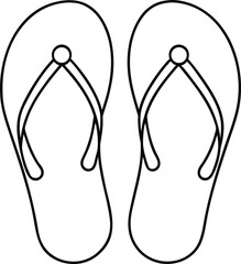 flip-flop or flip flop outline vector Illustration on transparent background