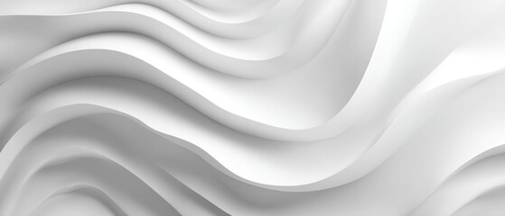 Abstract White Wave Curves: A Minimalist Design