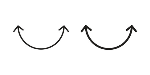 Two side icon. Stroke and Glyph pictogram. Vector illustration on white background