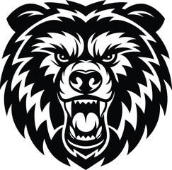 Angry Roaring Bear Mascot Vector Logo. used as emblems, tattoo, sign, logo on transparent background