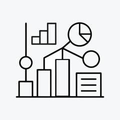 Business analytics and data visualization infographic elements isolated on white background