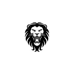 Obraz premium Lion face , animal logo, minimal logo, modern logo, abstract animal logo, clean design, white background, vector symbol