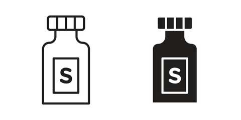 Solvent icon. Stroke and Glyph pictogram. Vector illustration on white background