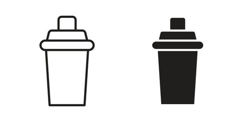 Shaker icon. Stroke and Glyph pictogram. Vector illustration on white background