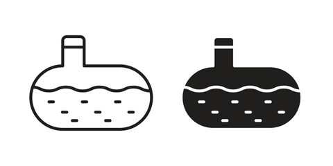 Sewerage tank icon. Stroke and Glyph pictogram. Vector illustration on white background