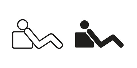 Resting icon. Stroke and Glyph pictogram. Vector illustration on white background
