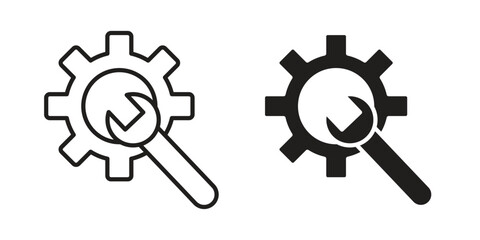 Productivity tools icon. Stroke and Glyph pictogram. Vector illustration on white background