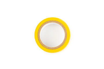 Insulating tape isolated on white background. Set of different colors insulating tape. Reel...