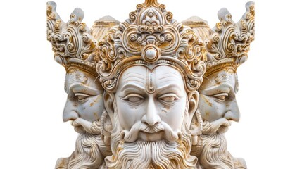Sculpture of Lord Brahma with Three Faces – Symbol of Creation