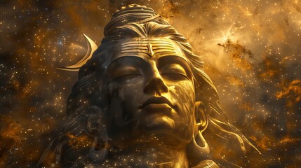 Golden Lord Shiva Face Portrait (Different Angles & Color Variants)