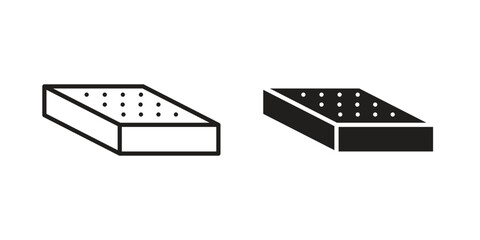 Mattress icon. Stroke and Glyph pictogram. Vector illustration on white background