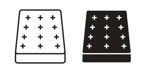 Mattress icon. Stroke and Glyph pictogram. Vector illustration on white background
