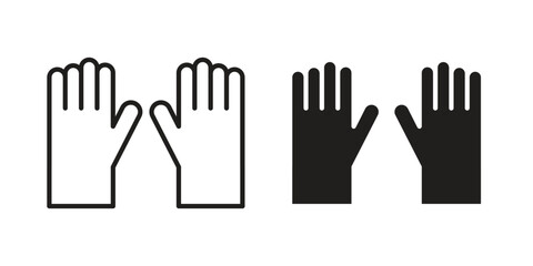 Fototapeta premium Gloves icon. Stroke and Glyph pictogram. Vector illustration on white background