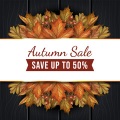 elegant maple autumn sale banner design