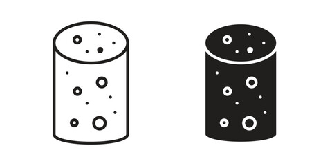 Cork wine icon. Stroke and Glyph pictogram. Vector illustration on white background