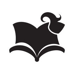 Open Book Decorated With Scroll Elements