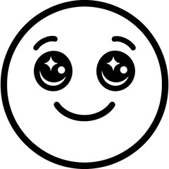 Fototapeta premium Hopeful face outline icon vector