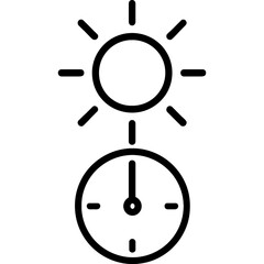 Noon sun outline icon vector