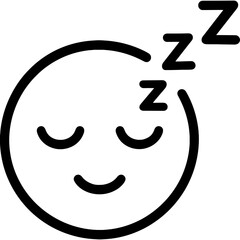 Sleeping face outline icon vector