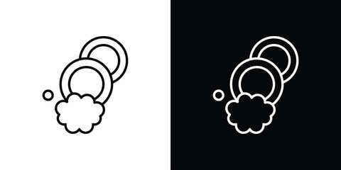 Washing dishes icon thin line symbol on white background. Editable stroke vector illustration