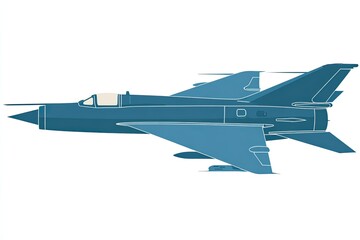 Side view of a stylized, outlined military jet.