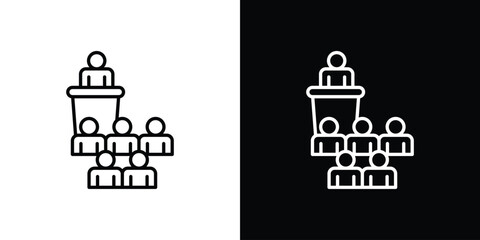 Fototapeta premium Lecture icon thin line symbol on white background. Editable stroke vector illustration