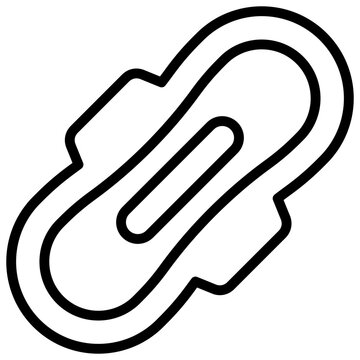 Sanitary Pad Outline Icon Vector Design - sanitary pad illustration, representing menstrual hygiene and personal care