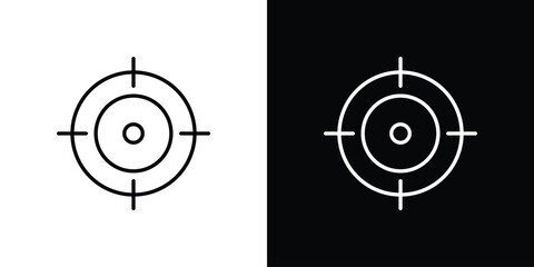 Gun target icon thin line symbol on white background. Editable stroke vector illustration