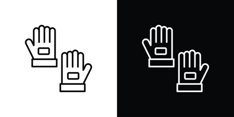 Fitness Gloves icon thin line symbol on white background. Editable stroke vector illustration