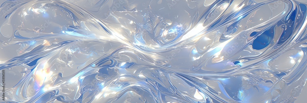 Poster Abstract water pattern with shimmering reflections and dynamic movement, creating a captivating visual experience of fluidity and light Generative AI