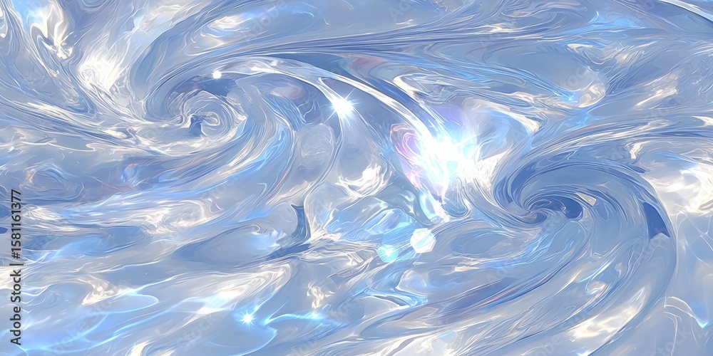 Poster abstract patterns emerge in shimmering water, creating a captivating visual experience filled with l