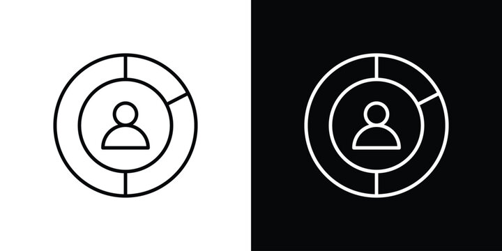 Demographics icon thin line symbol on white background. Editable stroke vector illustration