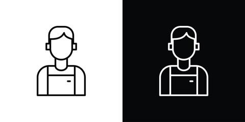 Cashier icon thin line symbol on white background. Editable stroke vector illustration