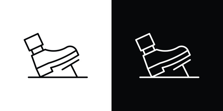 car pedal icon thin line symbol on white background. Editable stroke vector illustration
