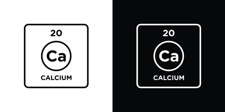 Calcium icon thin line symbol on white background. Editable stroke vector illustration