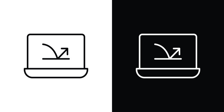 Bounce rate icon thin line symbol on white background. Editable stroke vector illustration