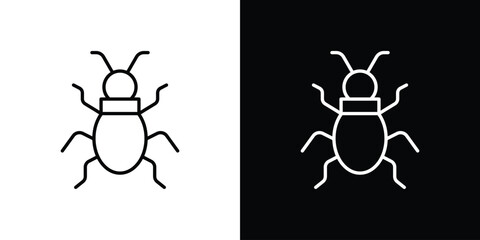 Bedbug icon thin line symbol on white background. Editable stroke vector illustration